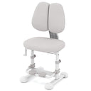 White adjustable chair with headrest on a white background