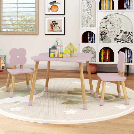 Flower-shaped Kids Table Set, Wooden Children Play and Activity Table