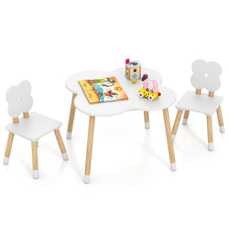 Flower-shaped Kids Table Set, Wooden Children Play and Activity Table