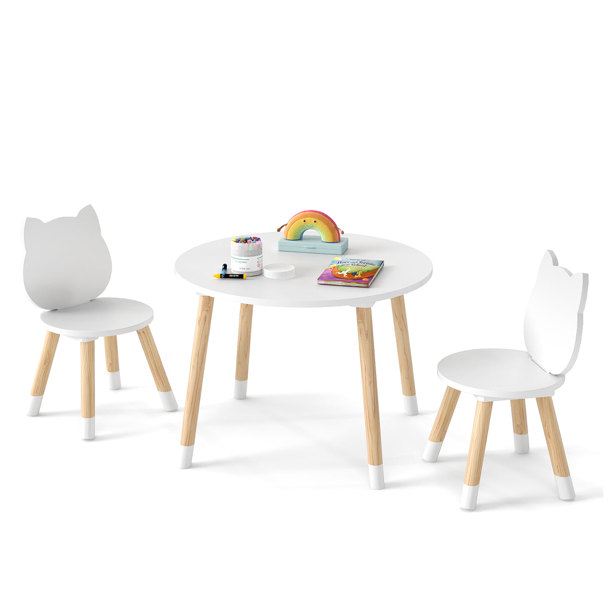 Kids Table and Chairs Set, Wooden Toddler Desk and Chair Set for Classroom Daycare Home