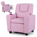 Kids Recliner Chair, Push Back Toddler Sofa with Cup Holder