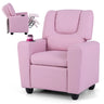 Kids Recliner Chair, PU Leather Push Back Toddler Sofa with Cup Holder