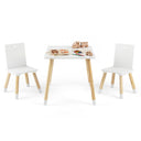 Kids Table and 2 Chairs Set, w/ Pine Wood Legs, Children Activity Table Set