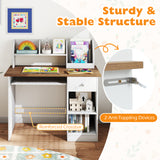 HONEY JOY Kids Study Desk, Children Writing Table w/Hutch