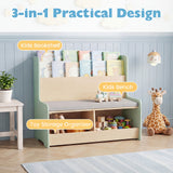 Kids Reading Nook with Bench, Toddler Toy Storage Organizer