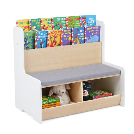Kids Reading Nook with Bench, Toddler Toy Storage Organizer
