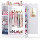 HONEY JOY Kids Clothing Rack with Mirror, Children Dress Up Center
