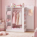 HONEY JOY Kids Clothing Rack with Mirror, Children Dress Up Center