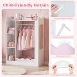 HONEY JOY Kids Clothing Rack with Mirror, Children Dress Up Center