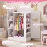 HONEY JOY Kids Clothing Rack with Mirror, Children Dress Up Center
