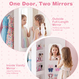 HONEY JOY Kids Clothing Rack with Mirror, Children Dress Up Center