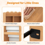 Kids Bookshelf and Toy Storage Organizer with 5 Fabric Pockets and Metal Legs