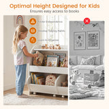 Kids Toy Storage Organizer, Toddler Wooden Montessori Toy Storage Shelf with 2 Rolling Drawers