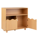 Kids Toy Storage Organizer, Wooden Bookshelf with 2 Anti-Toppling Devices, Top Surface