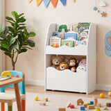 Kids Bookshelf and Toy Storage Organizer, 3-Tier Wooden Kids Book Shelf