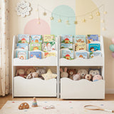 Kids Bookshelf and Toy Storage Organizer, 3-Tier Wooden Kids Book Shelf
