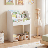 Kids Bookshelf and Toy Storage Organizer, 3-Tier Wooden Kids Book Shelf