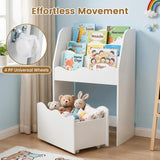 Kids Bookshelf and Toy Storage Organizer, 3-Tier Wooden Kids Book Shelf