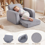 Fold Out Toddler Couch, 3-in-1 Convertible Kids Sofa Bed w/Crystal Velvet