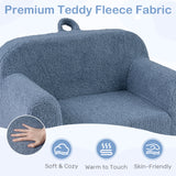 Toddler Foam Couch with Soft Fleece Fabric Cover for Playroom