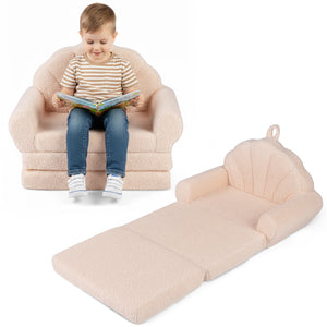 2-in-1 Kids Flip Out Sofa with Soft Fabric Cover for Playroom