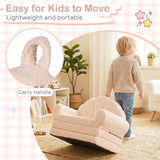 2-in-1 Kids Flip Out Sofa with Soft Fabric Cover for Playroom