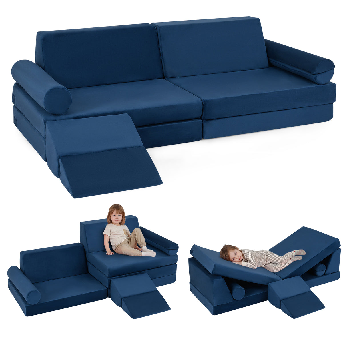 10-Piece Climb and Crawl Foam Playset Modular Kids Play Couch