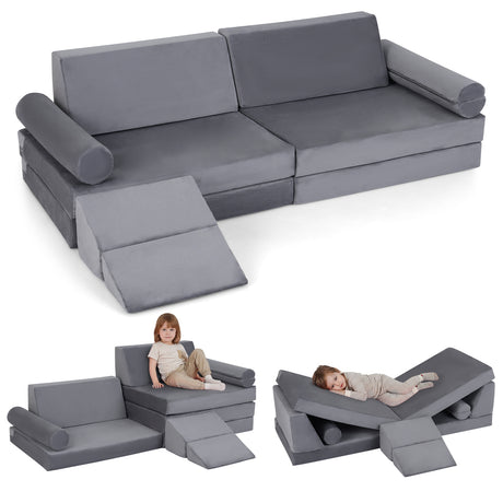10-Piece Climb and Crawl Foam Playset Modular Kids Play Couch