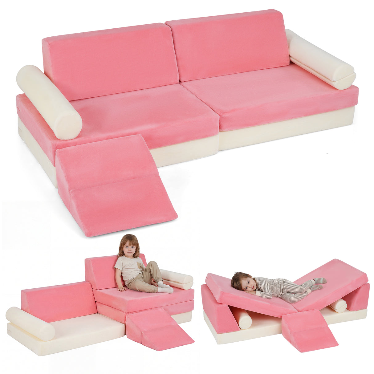 10-Piece Climb and Crawl Foam Playset Modular Kids Play Couch