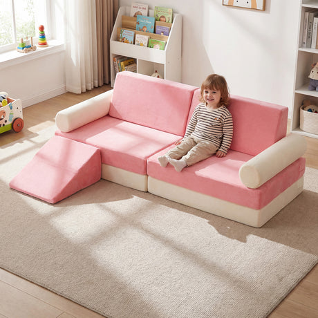 10-Piece Climb and Crawl Foam Playset Modular Kids Play Couch