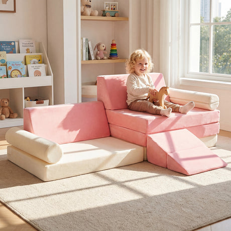10-Piece Climb and Crawl Foam Playset Modular Kids Play Couch