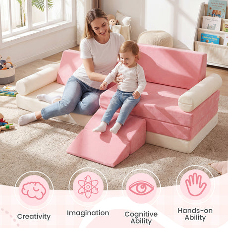 10-Piece Climb and Crawl Foam Playset Modular Kids Play Couch
