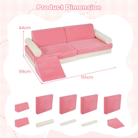 10-Piece Climb and Crawl Foam Playset Modular Kids Play Couch