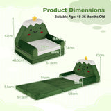 2-in-1 Convertible Kids Sofa to Lounger with Removable Cover, Bunny/Bear's Paw/Christmas Patterns