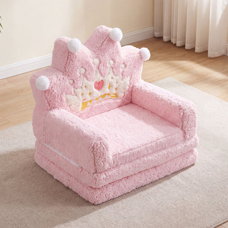 2-in-1 Foldable Kids Sofa Bed, Convertible Lounger for Toddlers