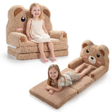 2-in-1 Foldable Kids Sofa Bed, Convertible Lounger for Toddlers