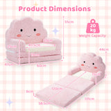 2-in-1 Foldable Kids Sofa Bed, Convertible Lounger for Toddlers