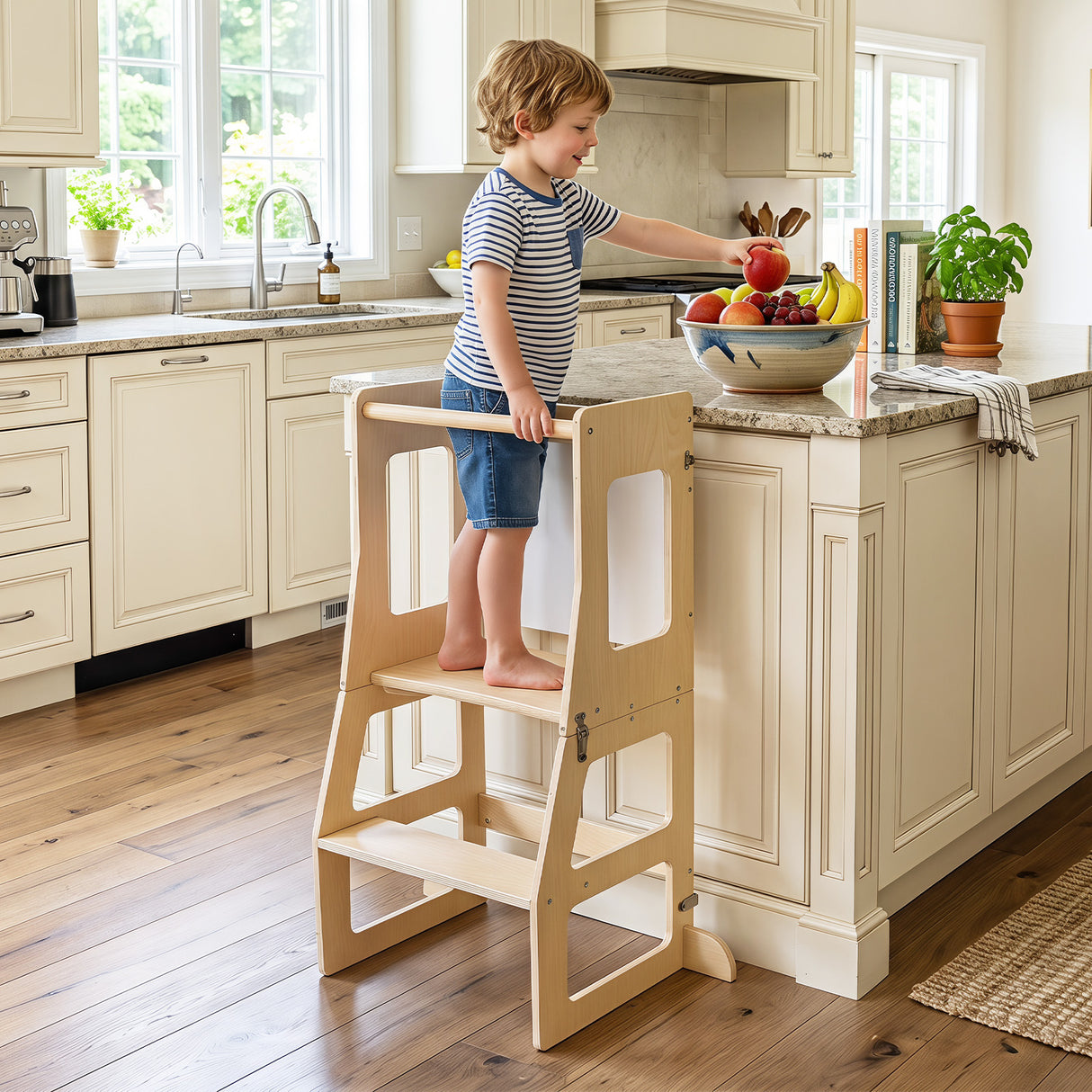 BABY JOY 3-in-1 Foldable Kitchen Standing Tower for Toddlers