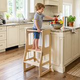 BABY JOY 3-in-1 Foldable Kitchen Standing Tower for Toddlers