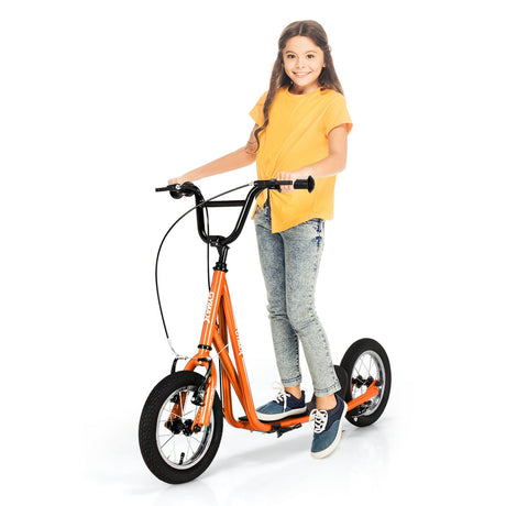 Height Adjustable Youth Scooter with 2 V-Type Handbrakes for Kids 8-12