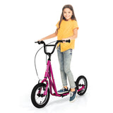 Height Adjustable Youth Scooter with 2 V-Type Handbrakes for Kids 8-12
