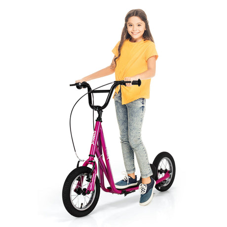 Height Adjustable Youth Scooter with 2 V-Type Handbrakes for Kids 8-12