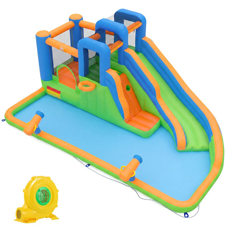 Inflatable Water Slide Park Kids Inflatable Bounce House with Slide Jumping Area without Blower