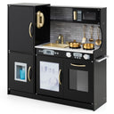 HONEY JOY Pretend Play Kitchen, Toddler Kitchen Playset w/Blackboard, Phone, Microwave, Ice Maker, Dishwasher & Oven