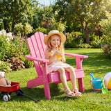 Kids Adirondack Chair with Tilted Backrest and Wide Armrests for Ages 3-7