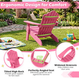Kids Adirondack Chair with Tilted Backrest and Wide Armrests for Ages 3-7