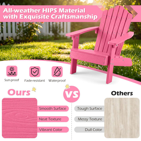 Kids Adirondack Chair with Tilted Backrest and Wide Armrests for Ages 3-7