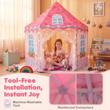 Kids Dance Mat and Princess Playhouse Set with 3 Game Modes and LED Lights for Girls Ages 3+