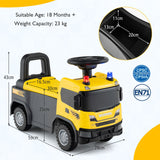 Kids Ride On Push Car with Steering Wheel Lights Sirens Horn and Music for 18 Months+