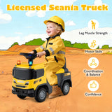 Kids Ride On Push Car with Steering Wheel Lights Sirens Horn and Music for 18 Months+